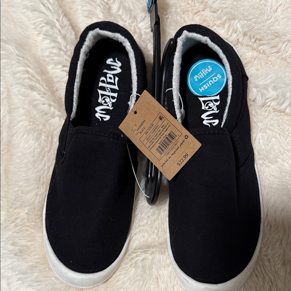 Mad Love Black and White Women's Slip On Sneakers